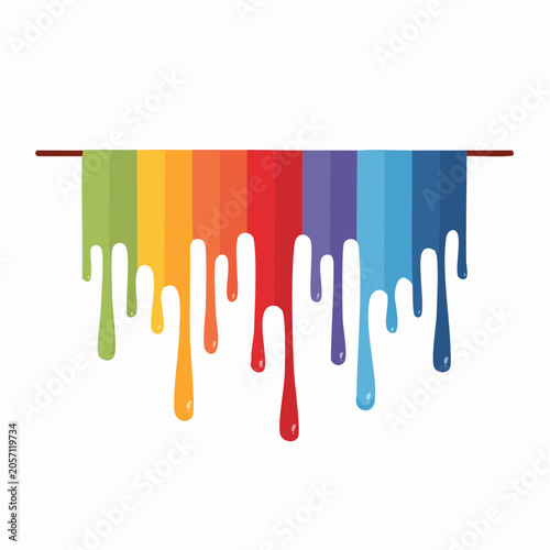 Rainbow paint dripping