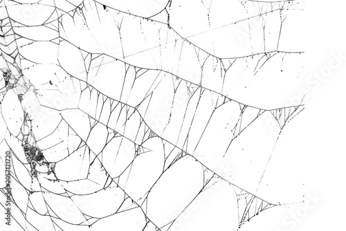 Abstract Broken Screen Texture with Cracked Glass Pattern Isolated on transparent Background