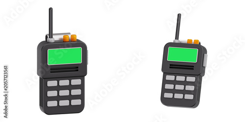 Fotografi 3D Black Walkie Talkie Portable Radio Transceiver