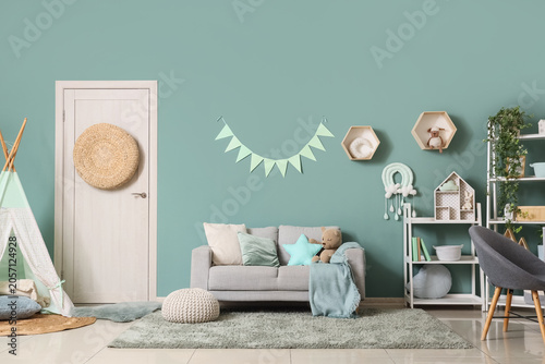 Cozy childrens playroom int...