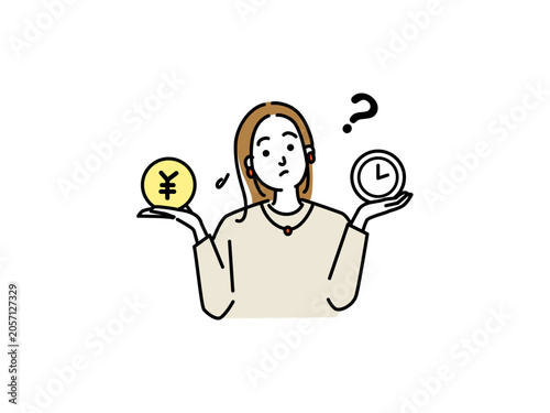 コスパかタイパに悩む若い女性