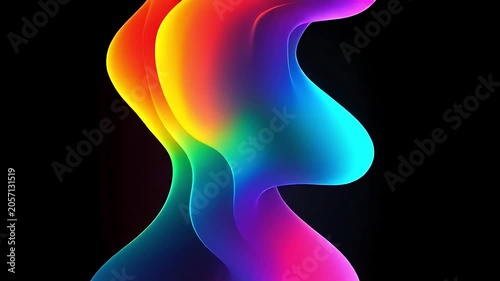 Abstract colorful liquid waves with vibrant gradients on a black background.