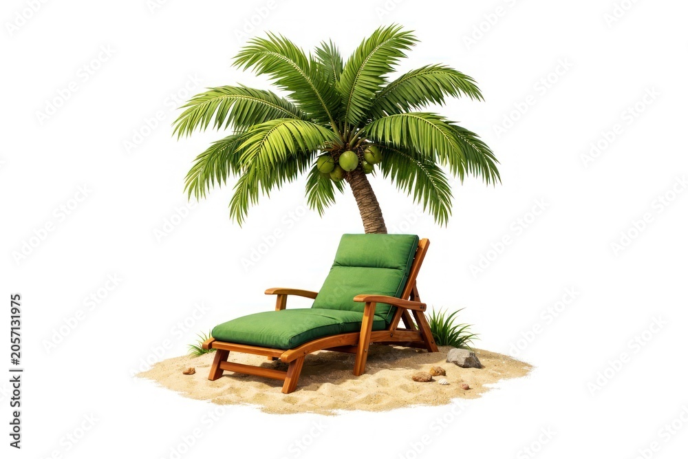 Obraz premium Tropical relaxation under palm tree.
