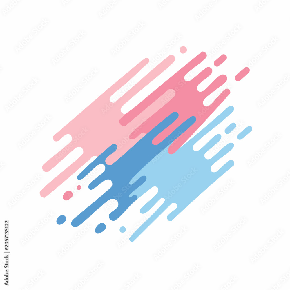 Fototapeta premium Abstract Pink and Blue Rounded Lines Background