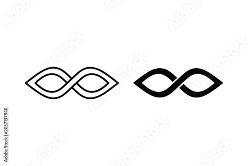 Fotografie Infinity symbol vector, line art and solid fill illustration