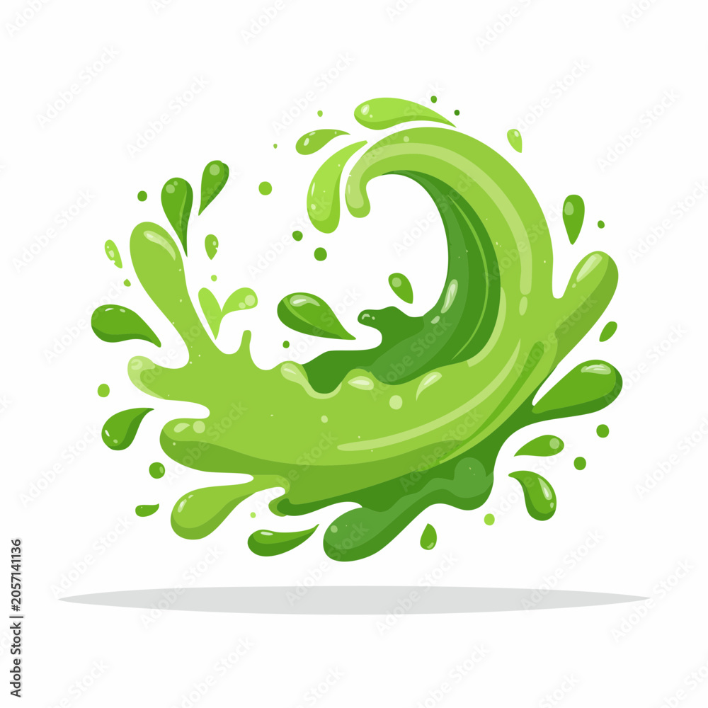 Obraz premium Green liquid splash wave