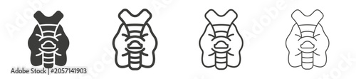 Cuadro en lienzo Thyroid gland icon collection on white background