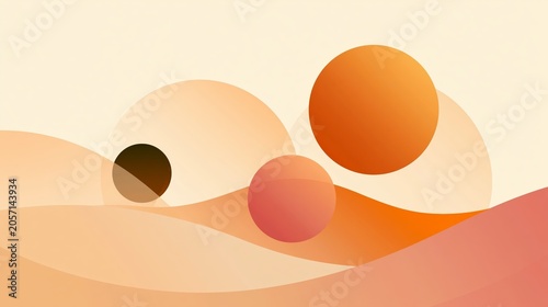 Abstract art composition featuring bold shapes and warm colors digital design modern aesthetic