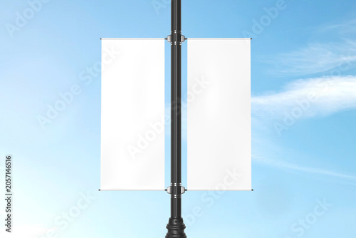 Canvas-taulu Blank street pole bannar for mockup