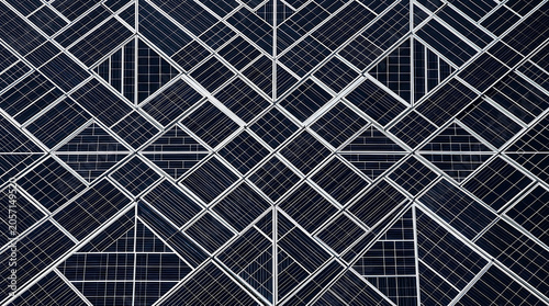 Solar panel array with diamond pattern