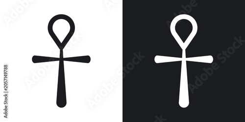 Obraz na płótnie Ankh icons vectors in solid black and white style