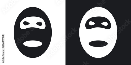 Foto Balaclava icons vectors in solid black and white style