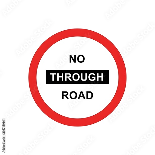 no through road traffic sign symbol.