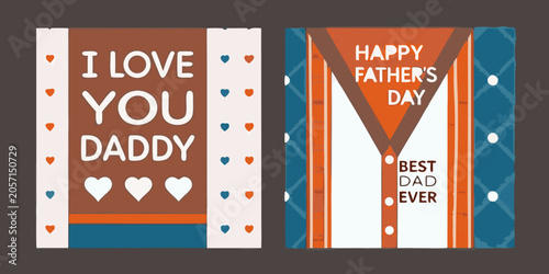 Foto Floral ornament pattern on rectangular cards father s day greeting
