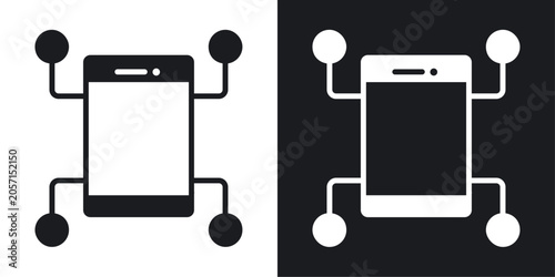 Obraz na płótnie Content curation icons vectors in solid black and white style
