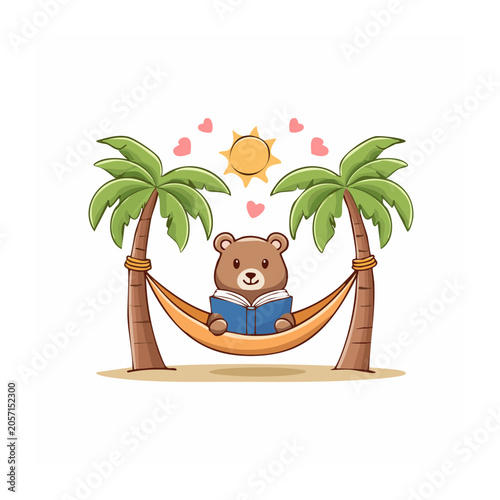 Cartoon monkey swinging on banana swing