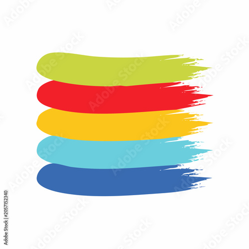 Colorful Brush Strokes Stacked