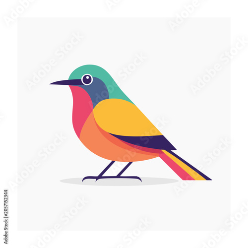 Colorful parrot flat design isolated