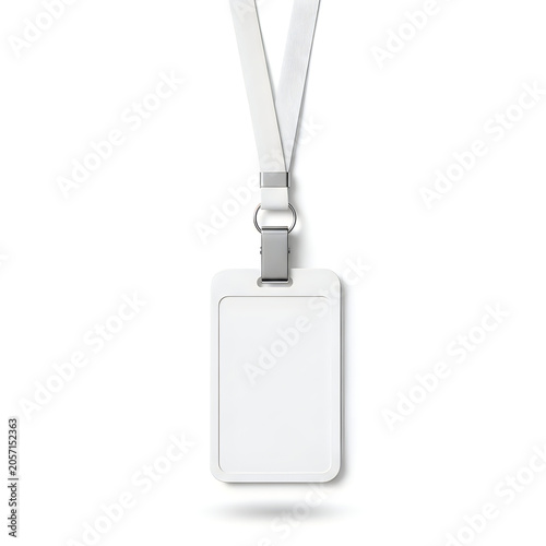 Blank id card attached to lanyard