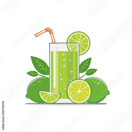 Flat design bicycle with green leaves on yellow wheels