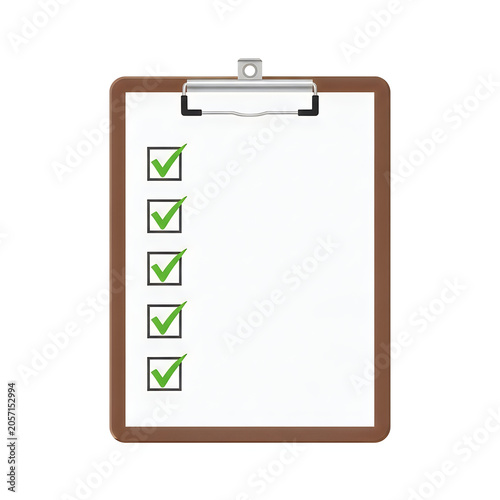 Checked clipboard with green checkmarks