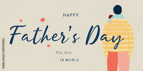 Obraz na plátně Father s day illustration with text and stylized figure pastel tones