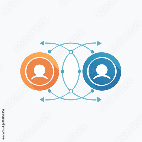 Visualizing interconnected individuals through a dynamic digital network, symbolizing user communication and data exchange across platforms