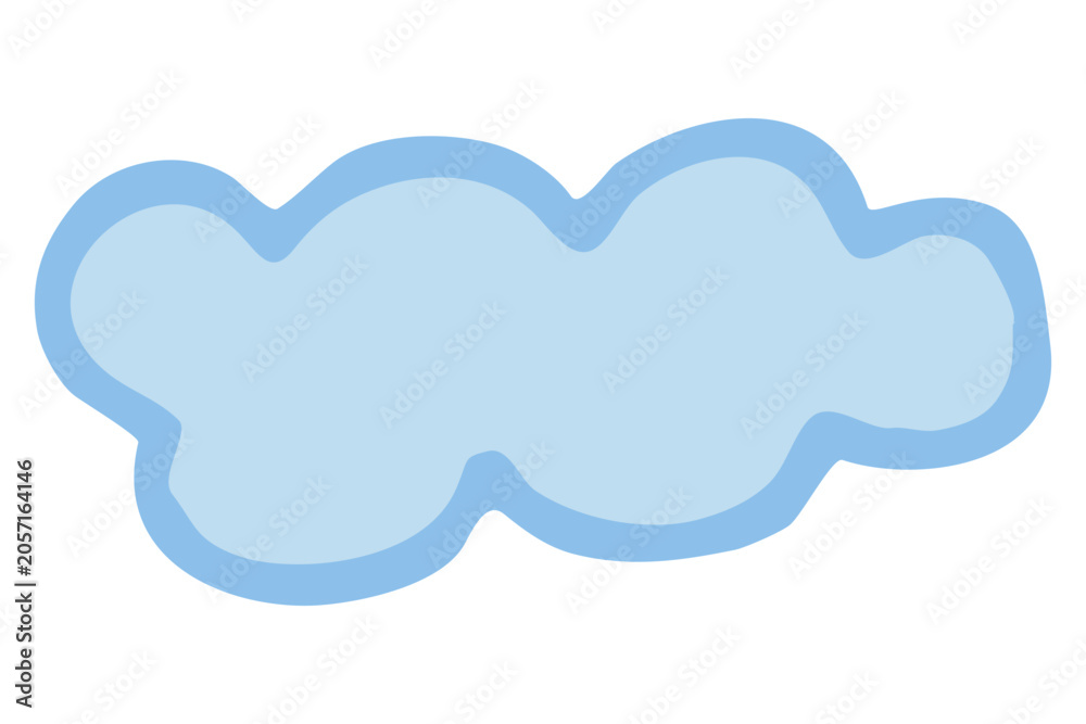 Fototapeta premium Vector illustration of hand drawn blue cloud.