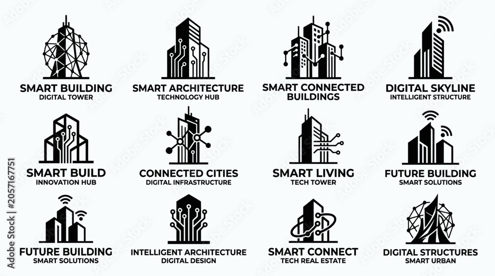 Obraz premium Smart Building Architecture Design Concepts.