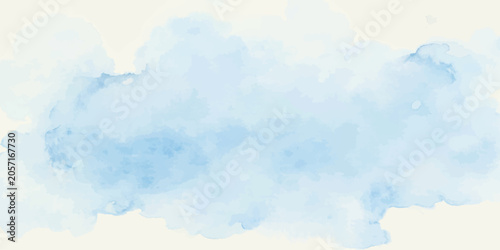 Vászonkép Soft watercolor washes of pale blue create a dreamy, ethereal cloud formation on a subtle cream background, evoking a sense of calm and serenity