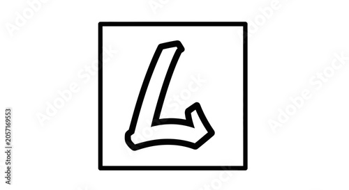 Black and White Letter L Logo Design, Monogram, Alphabet Symbol, Graphic Icon
