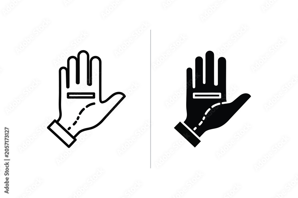Fototapeta premium Glove vector illustration, line and solid style