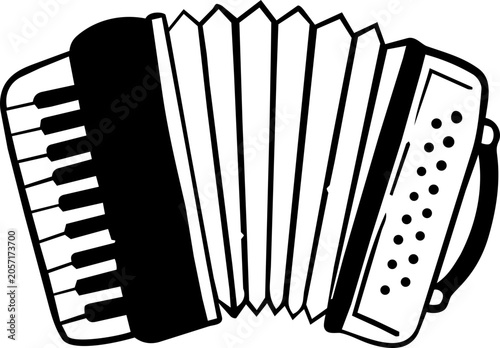 Canvastavla Hand Drawn Festa Junina Accordion Instrument