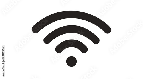 Wifi Signal Icon On White Background Modern Communication Symbol
