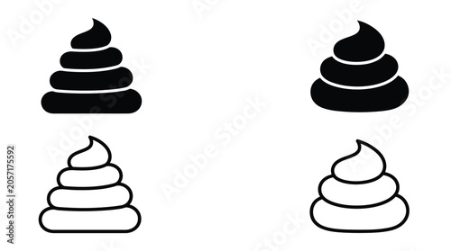 Obraz na plátne Pile Of Feces Silhouettes Black And White Graphic