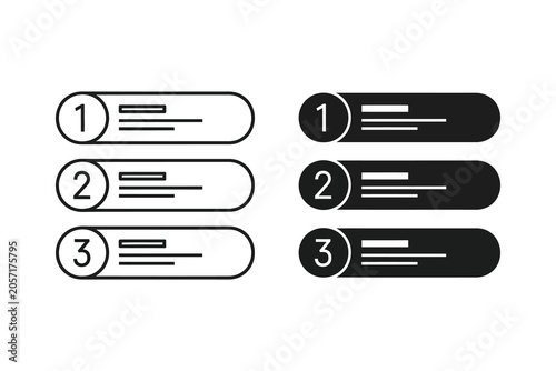 Fotografie Numbered checklist steps vector illustration with flat design checkboxes and pro
