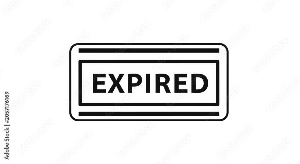 Obraz premium Expired Stamp Icon, Red Rubber Stamp with Text Expired, Isolated on White Background