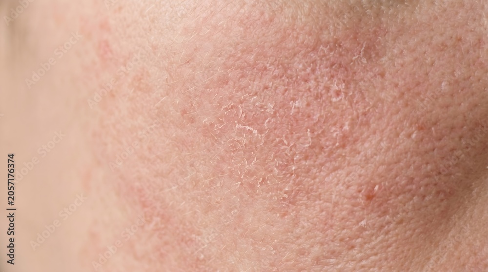 Fototapeta premium Extreme close-up of human skin texture showing pores and natural complexion.