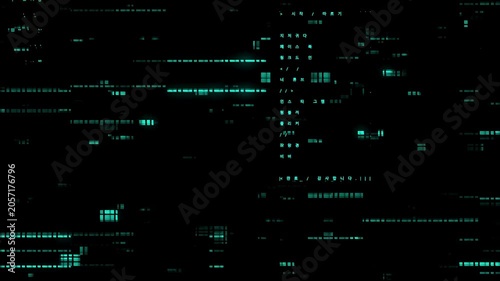 Digital green pixel blocks scattered in abstract glitch effect. Suitable for technology backgrounds, digital design projects, and futuristic concepts.