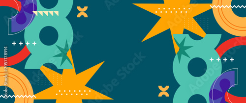 Abstract flat geometric design suitable for backgrounds, flyers, posters, banners, etc.