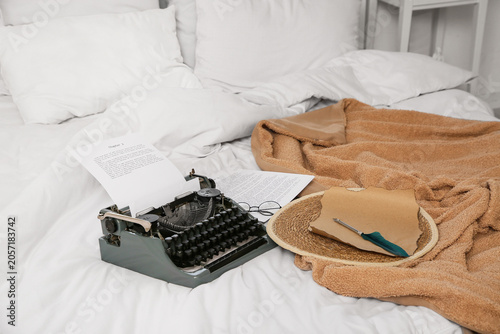 Vintage typewriter with cha...