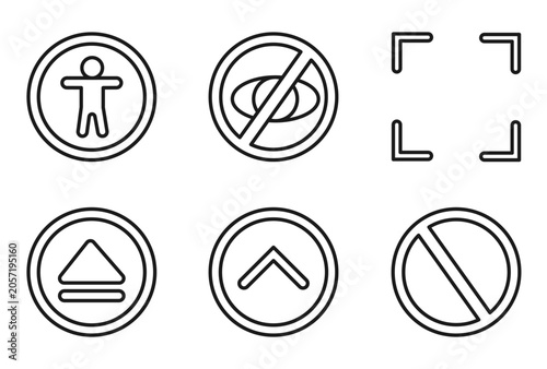 Obraz na plátně outline interface icons set - accessability, hide, fullscreen, disable