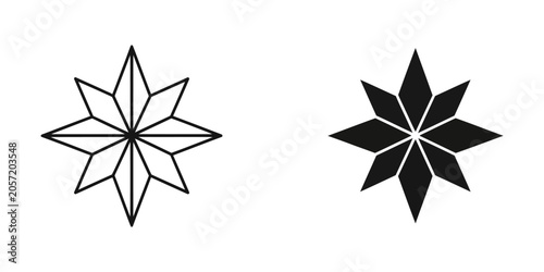 Принти на полотні Eight pointed star geometric shape icon with geometry abstract symmetrical starb