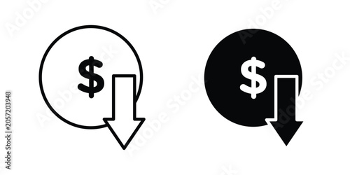 Tableau sur toile Cost reduction icon. Symbols for Graphic Designs