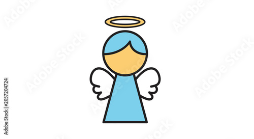 Photos Cute Angel Cartoon with Halo and Wings
