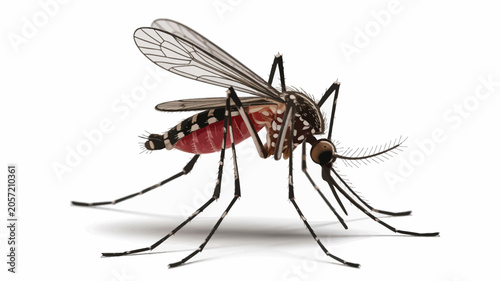 Photos Tiger Mosquito Macro Close Up Detailed Insect Vector Illustration Isolated