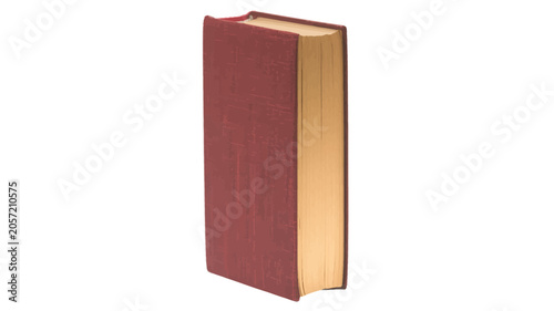 Fotografía Vintage Red Hardcover Book With Gold Edges Standing Isolated On White Background