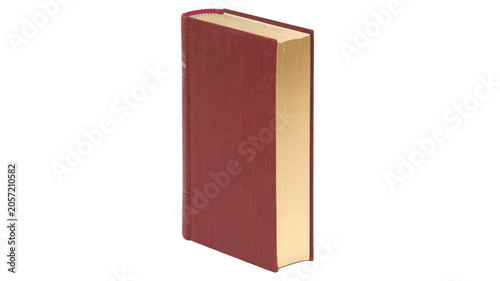 Fotografía Vintage Red Hardcover Book With Gold Edges Standing Isolated On White Background
