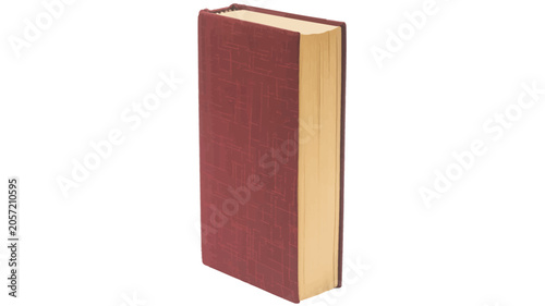Fotografía Vintage Red Hardcover Book With Gold Edges Standing Isolated On White Background