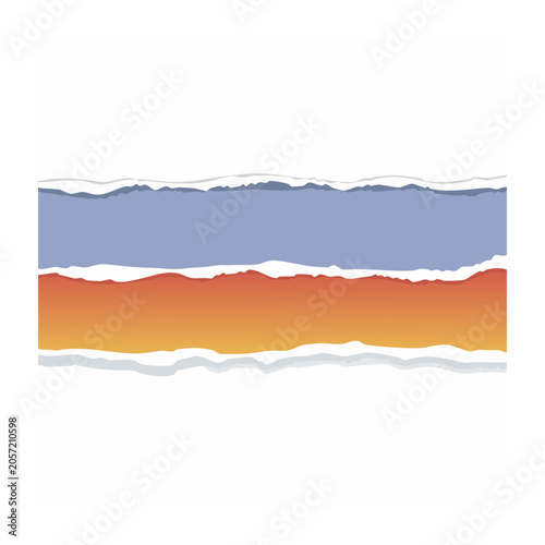 Abstract horizontal stripes in orange red blue and gray